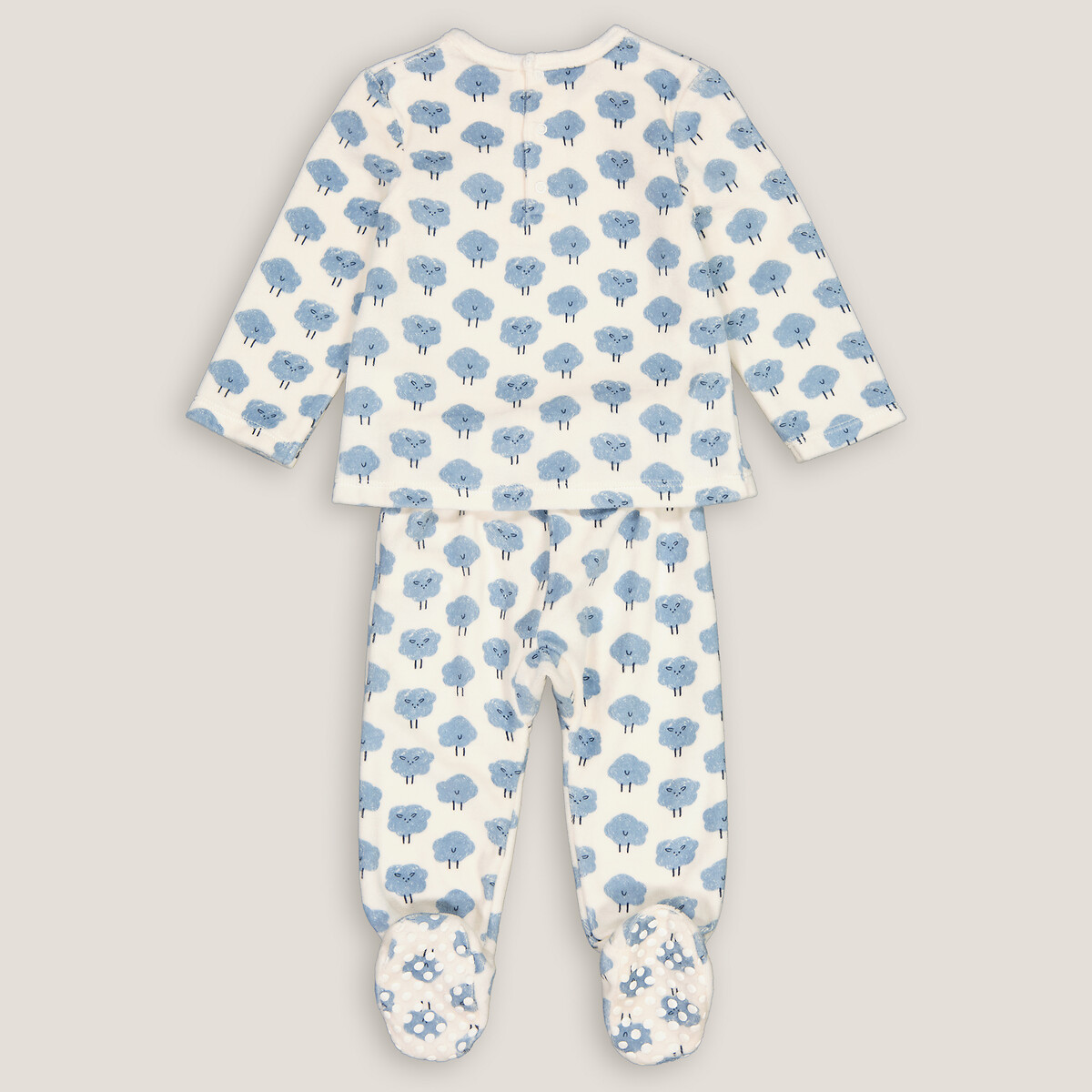 COLEÇÃO LA REDOUTE<br>Pijama de veludo de duas peças com pés