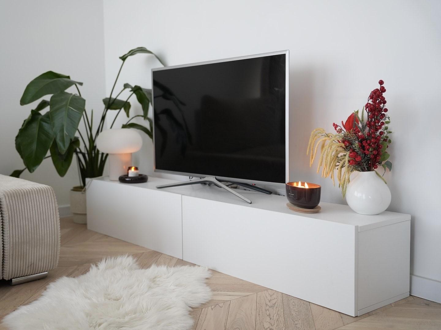 Wandgemonteerd tv-meubel GLADSTONE Wit