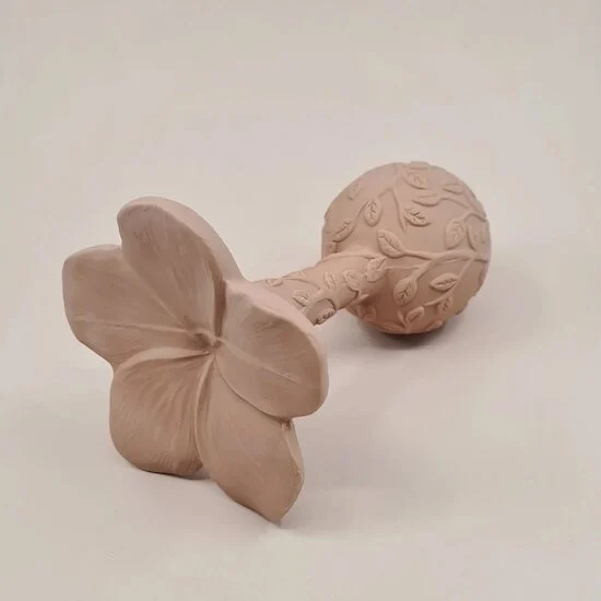 Hochet & Anneau de dentition Plumeria   Rose        de               Natruba