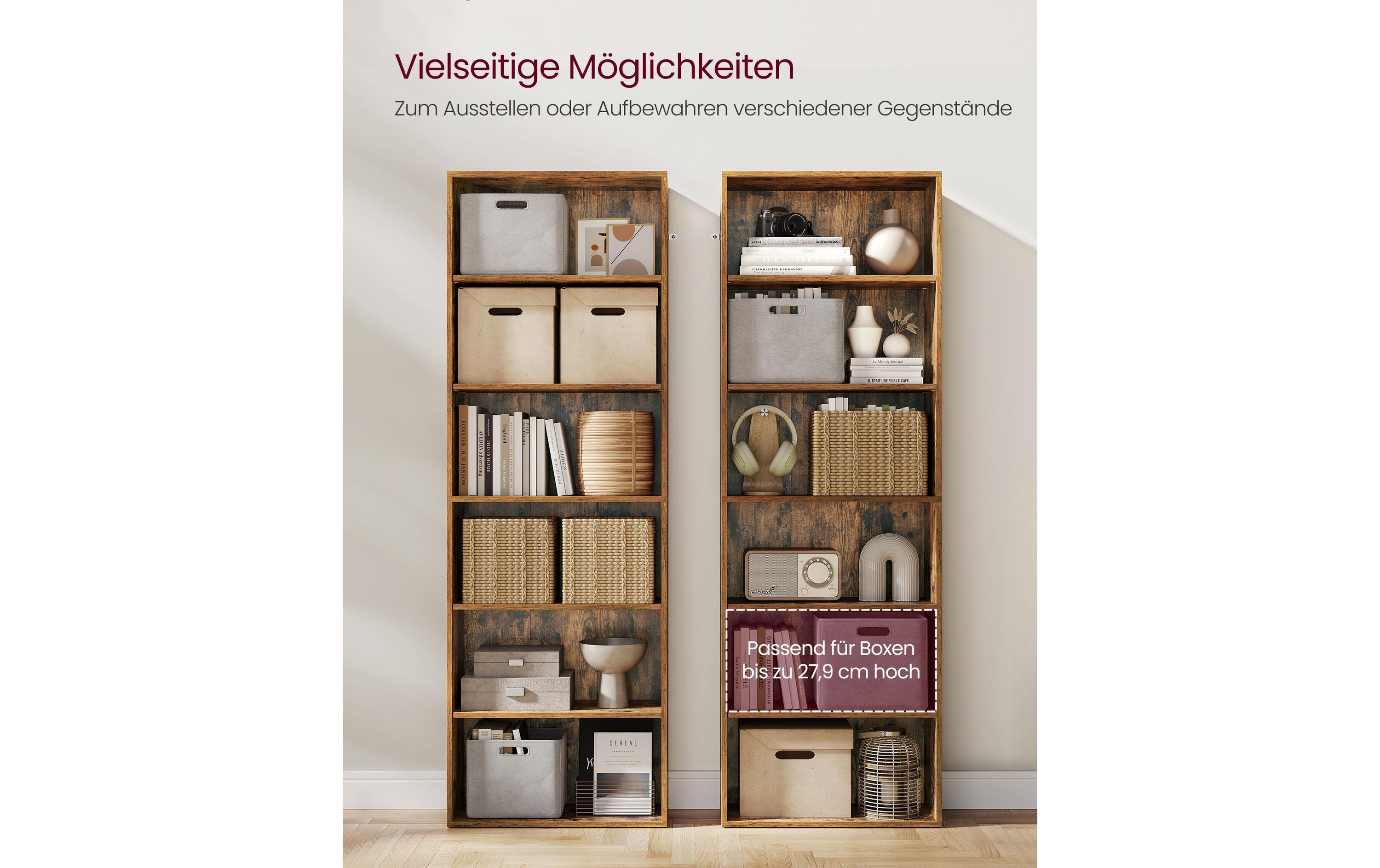 Bücherregal Braun<br>Bücherregal mit 6 Ebenen