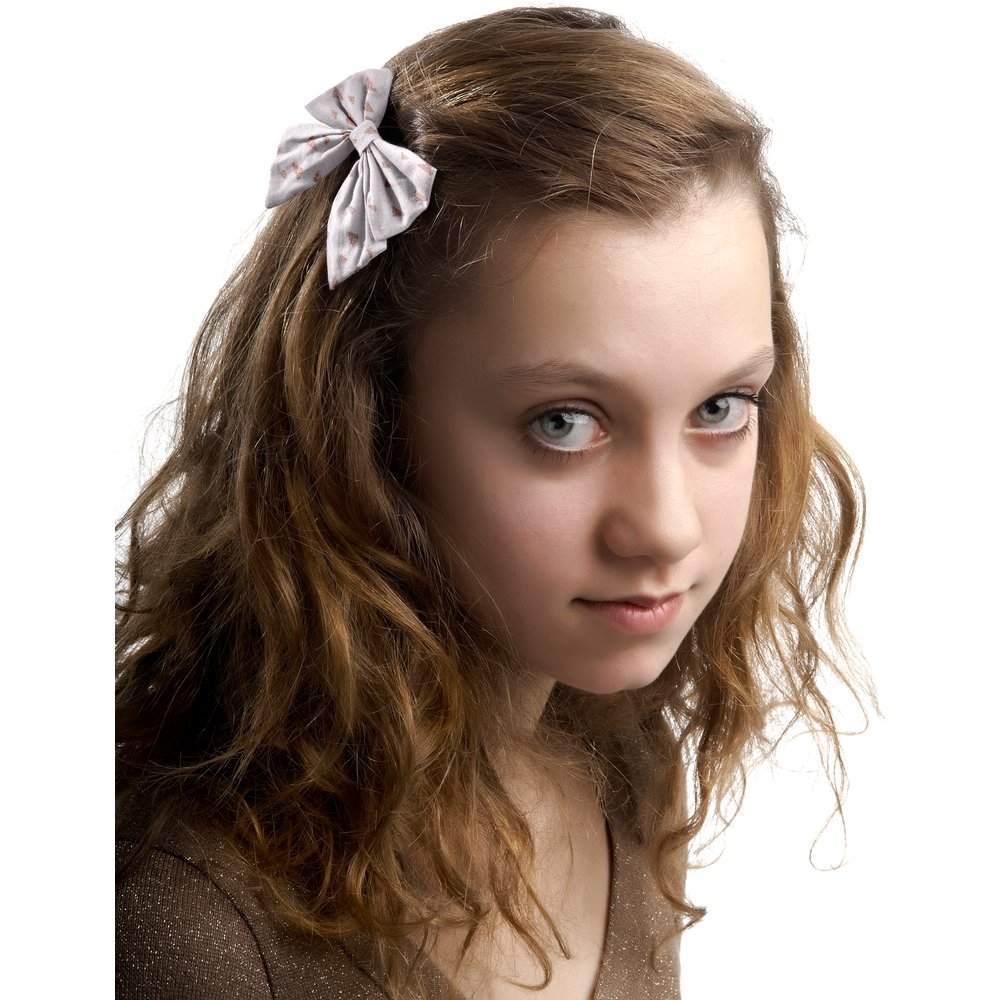 Barrette Noeud Papillon Triangle Cuivré Gris