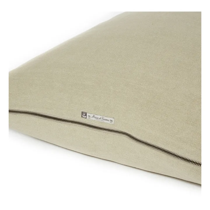 Maison de Vacances Coussin Vice Versa Black Line en lin stone washed | Gris ciment