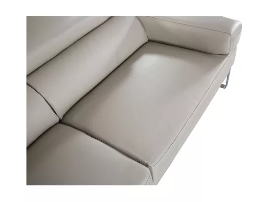 Canapé 2 places Cuir ALIYAH Beige - Angle Droit