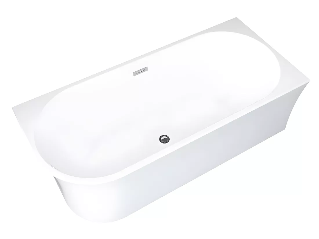 Baignoire d'angle - 201 L - 150 x 75 x 59 cm - Blanche - Acrylique - Angle droit - PONTICOLA