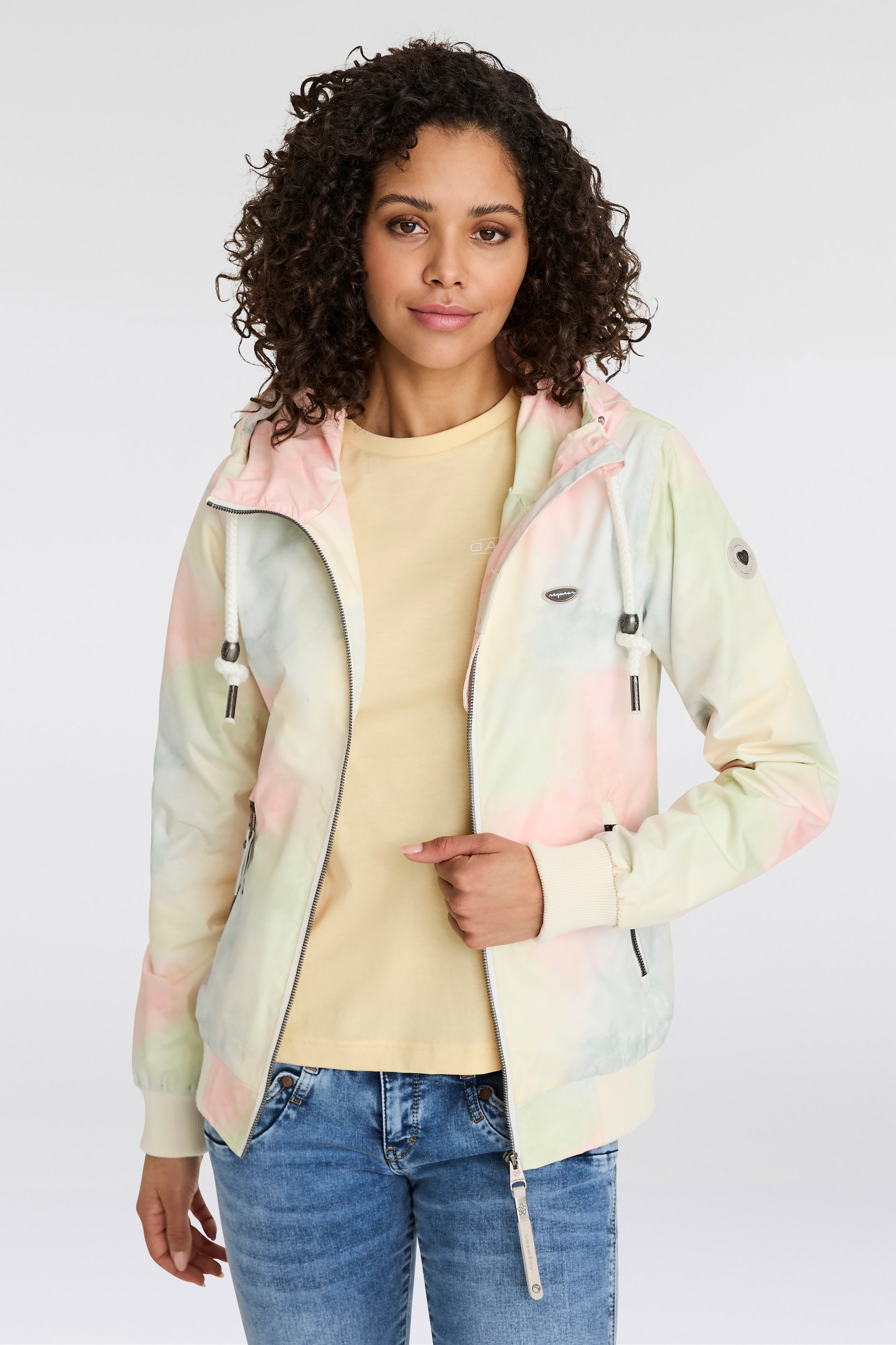 Ragwear Funktionsjacke »NUGGIE OMBRE O« mit Kapuze Übergangsjacke aus wasserabweisendem Material