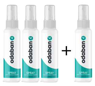 Actie: Odaban Antitranspirant Spray 3   1 gratis 4x30ML