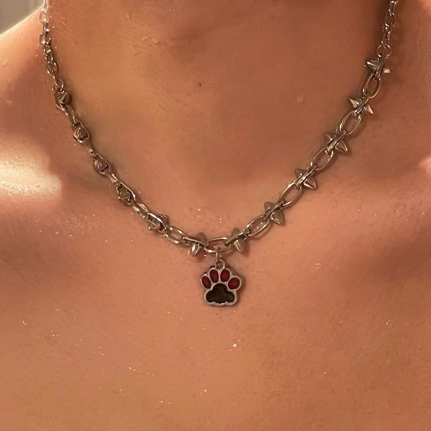 Lilafey - Kattenpoot Hanger Legering Choker