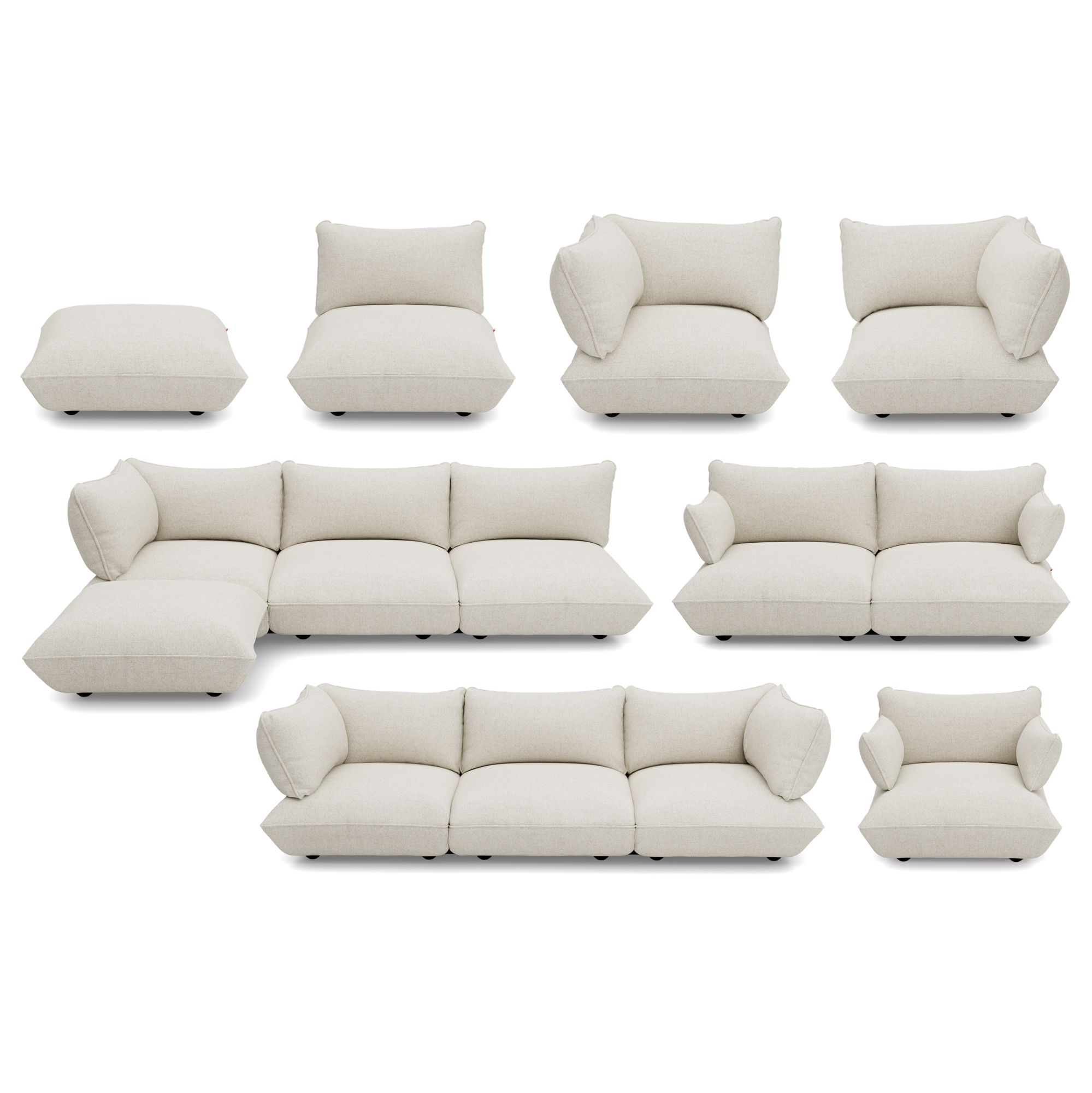 2-zitsbank Sumo boucle recycled beige