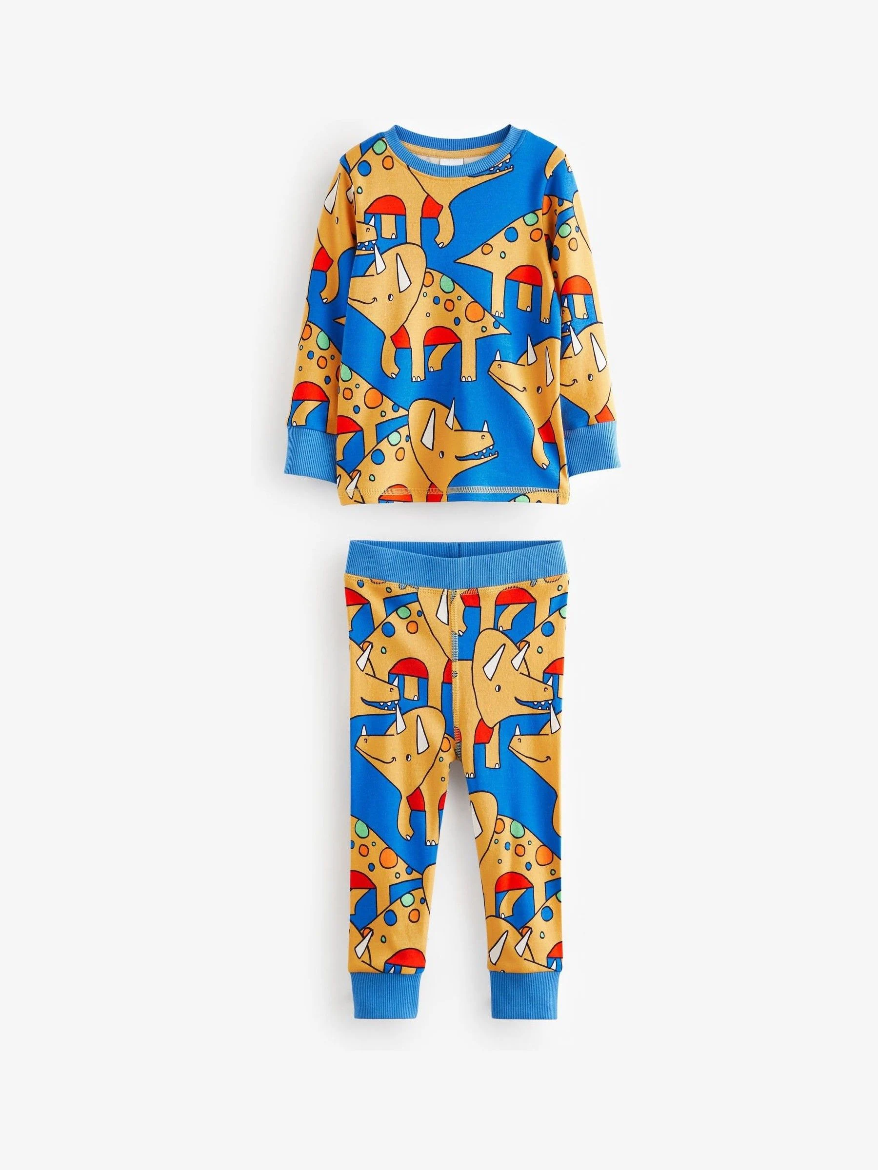 Felkleurig met dinosaurusprint - Verpakking van 3 knusse pyjama's (9 mnd-10 jr)