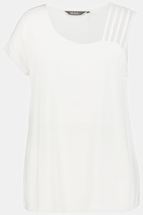 T-Shirt, Classic, asymmetrischer Ausschnitt, Cup-Ärmel