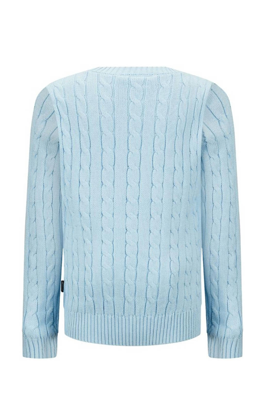 Retour Jeans gebreide kabeltrui Flynn lichtblauw
