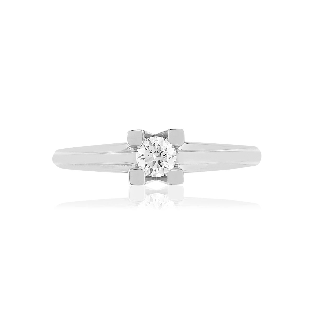 Solitaire VAN BRILL or blanc 750, diamants.