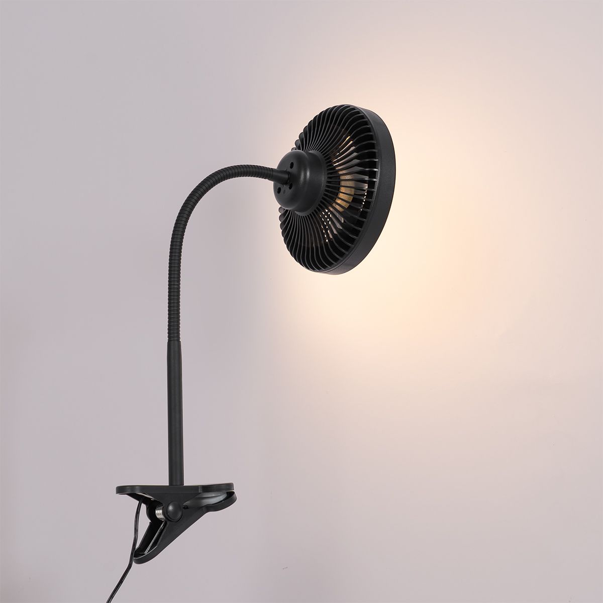 Bureauventilator zwart incl. LED 2700K - Dores