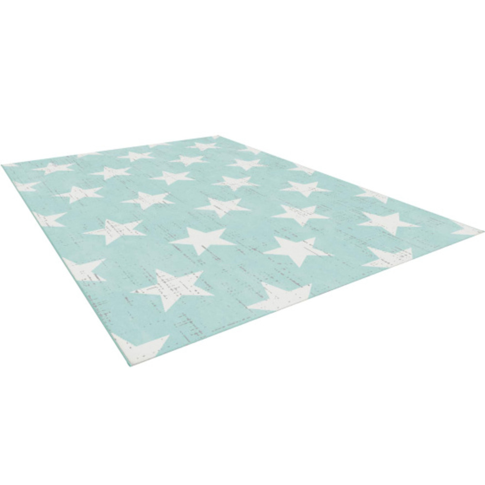 Tapis chambre d'enfant - star vintage - bleu pastel - 160 x 230 cm
