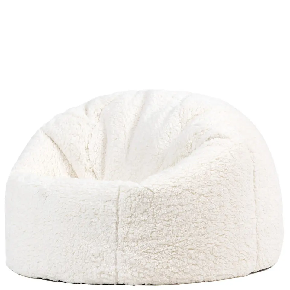 icon - Kingston Kinderzitzak Stoel - Fluffy Pluche Teddy - Wit