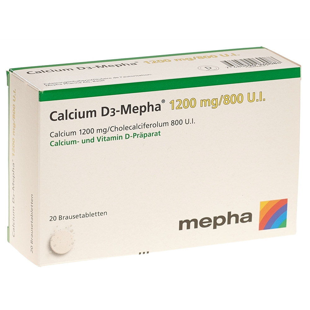 CALCIUM D3 Mepha Brausetabl 1200/800 Ds 20 Stk