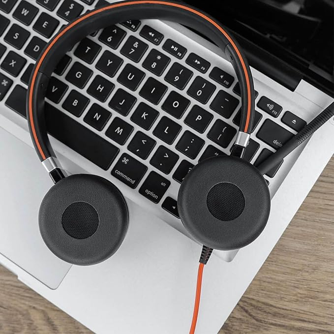 (2er Set) Jabra Evolve 20 / 20se / 30II / 40 / 65 Kopfhörer Ersatz Ohr Polster - Schwarz