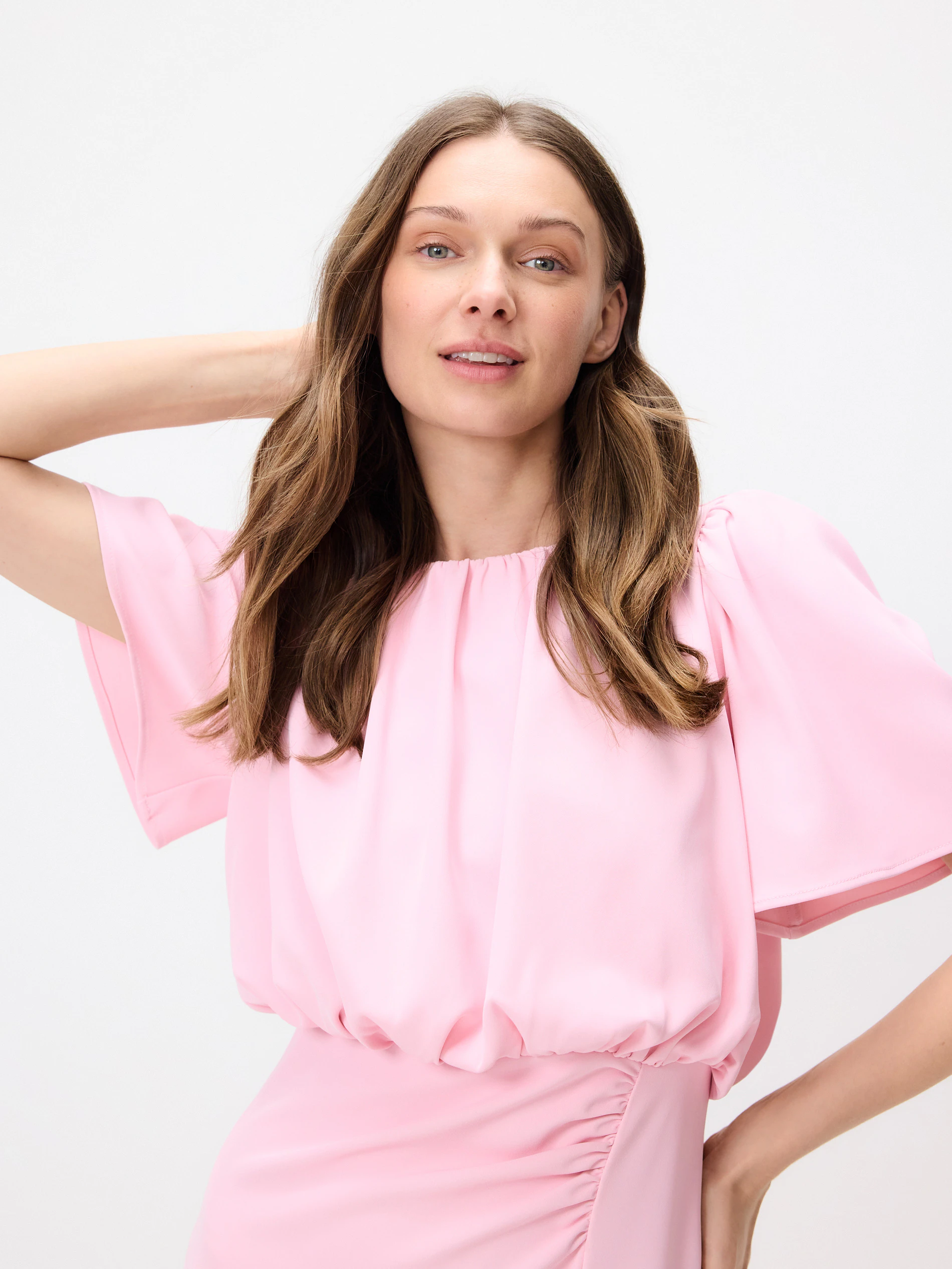 Midikleid mit Raffung
