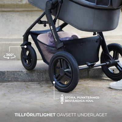 Kinderkraft MOOV 2 Air 3-in-1 Kombivogn, Pure Black