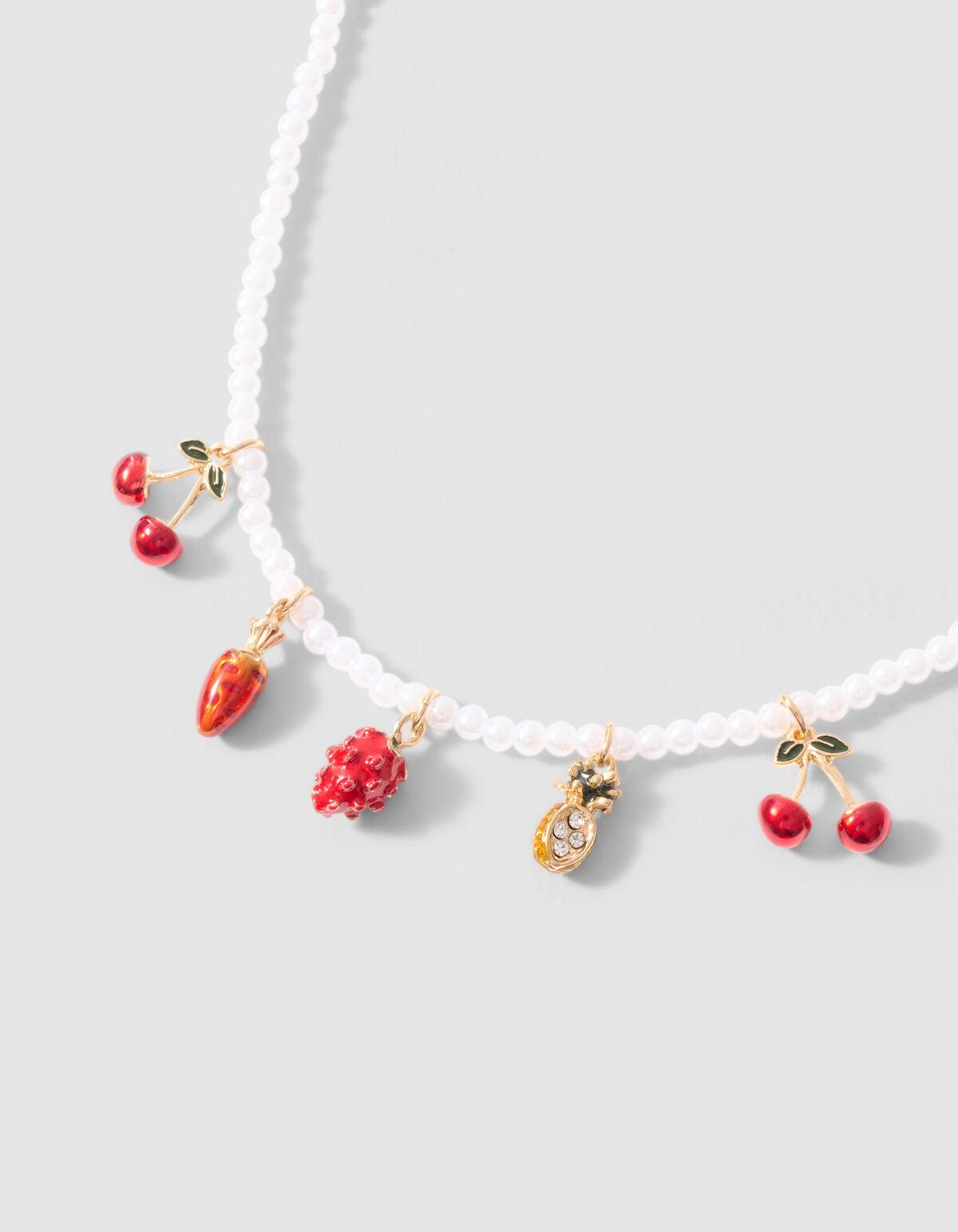 Parel Fruit Ketting Wit/Goud