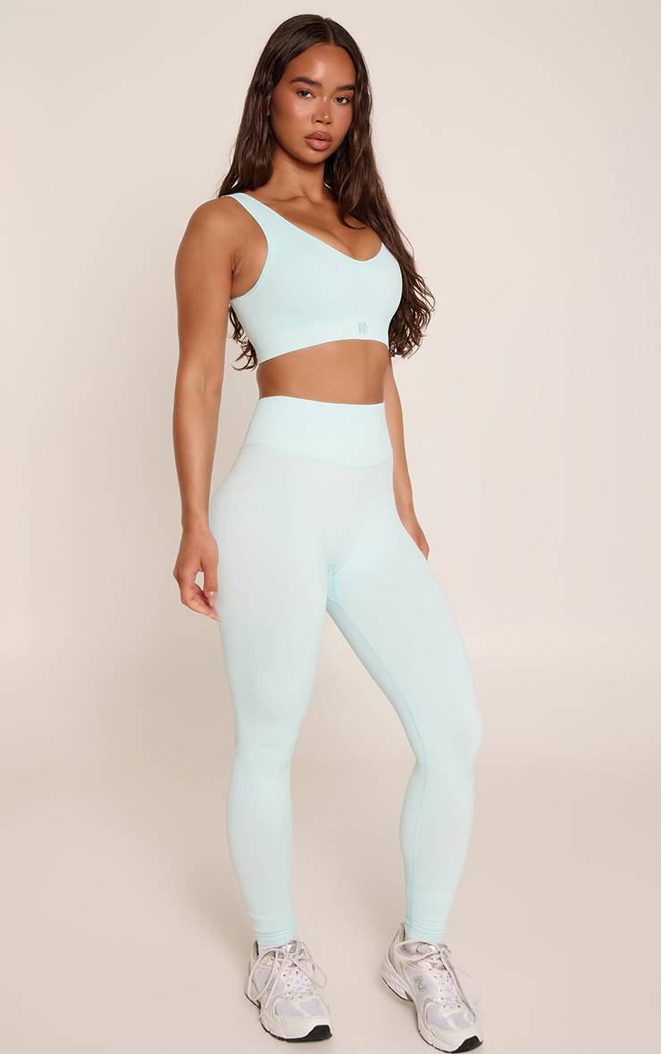 Bleu Legging Sans Couture Avec Fronces Fessières Léger