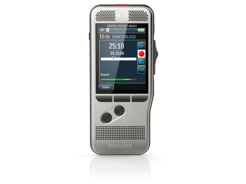 Philips Diktiergerät Digital Pocket Memo DPM7200 Digitales Diktiergerät mit konfigurierbarem 4-Positions-Schiebeschalter