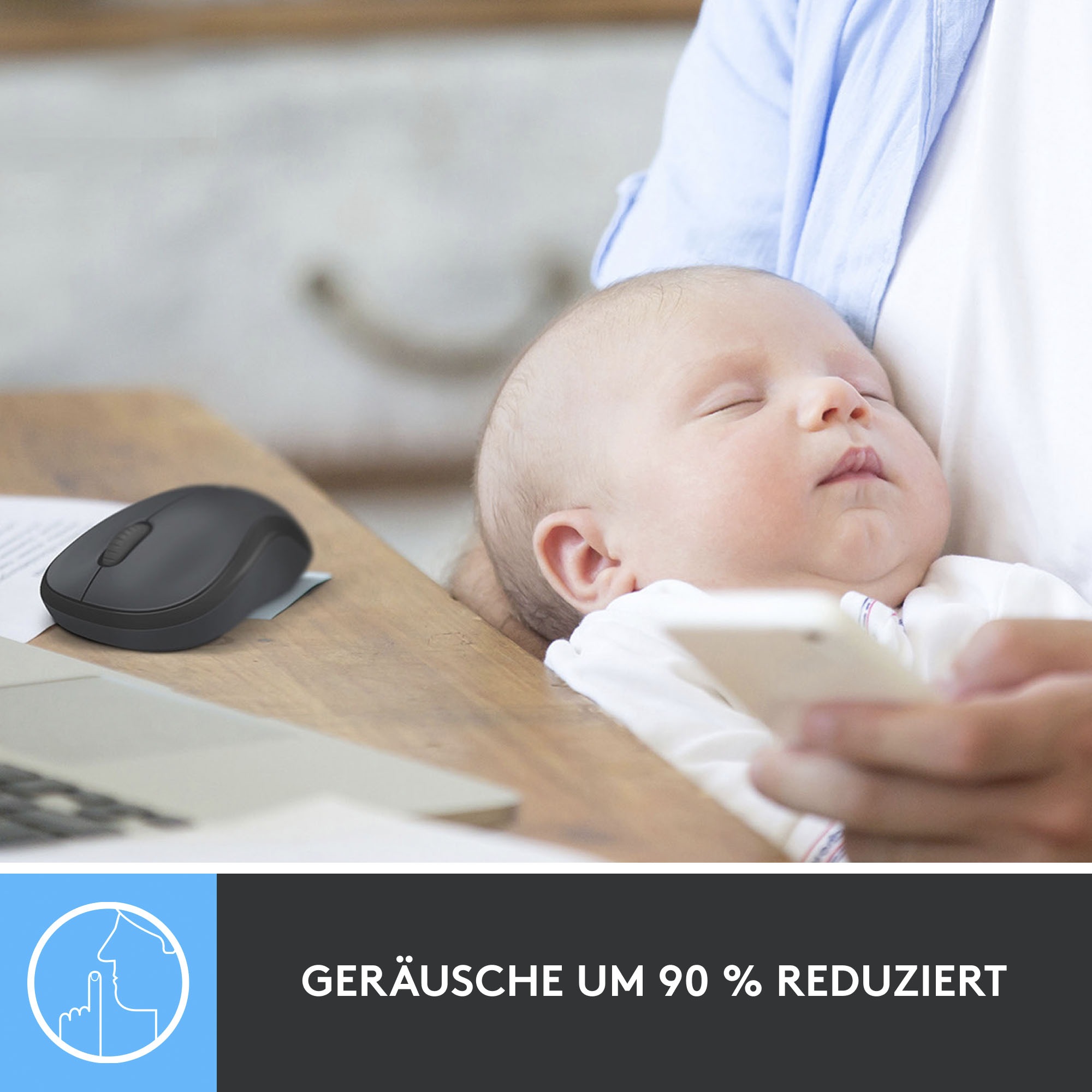 Logitech Maus »M220 SILENT Kabellose Maus, Für Links- & Rechtshänder« RF Wireless