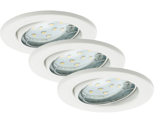 LED inbouwspots set IP23 3-delig 3x3W 3x250 lm 3000K wit Ø 8,6/6,8 cm 230V