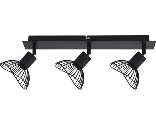 Wandspot FLAIR, 3-lichts, B 45,5 cm, zwart