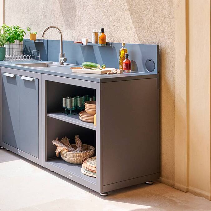 Module avec étagère pour cuisine d'été OXYANA Graphite