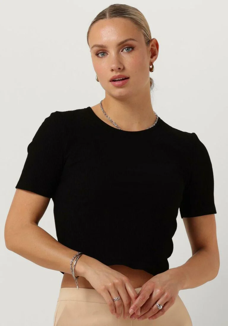 ANOTHER LABEL zwarte another label top elyne t-shirt s/s