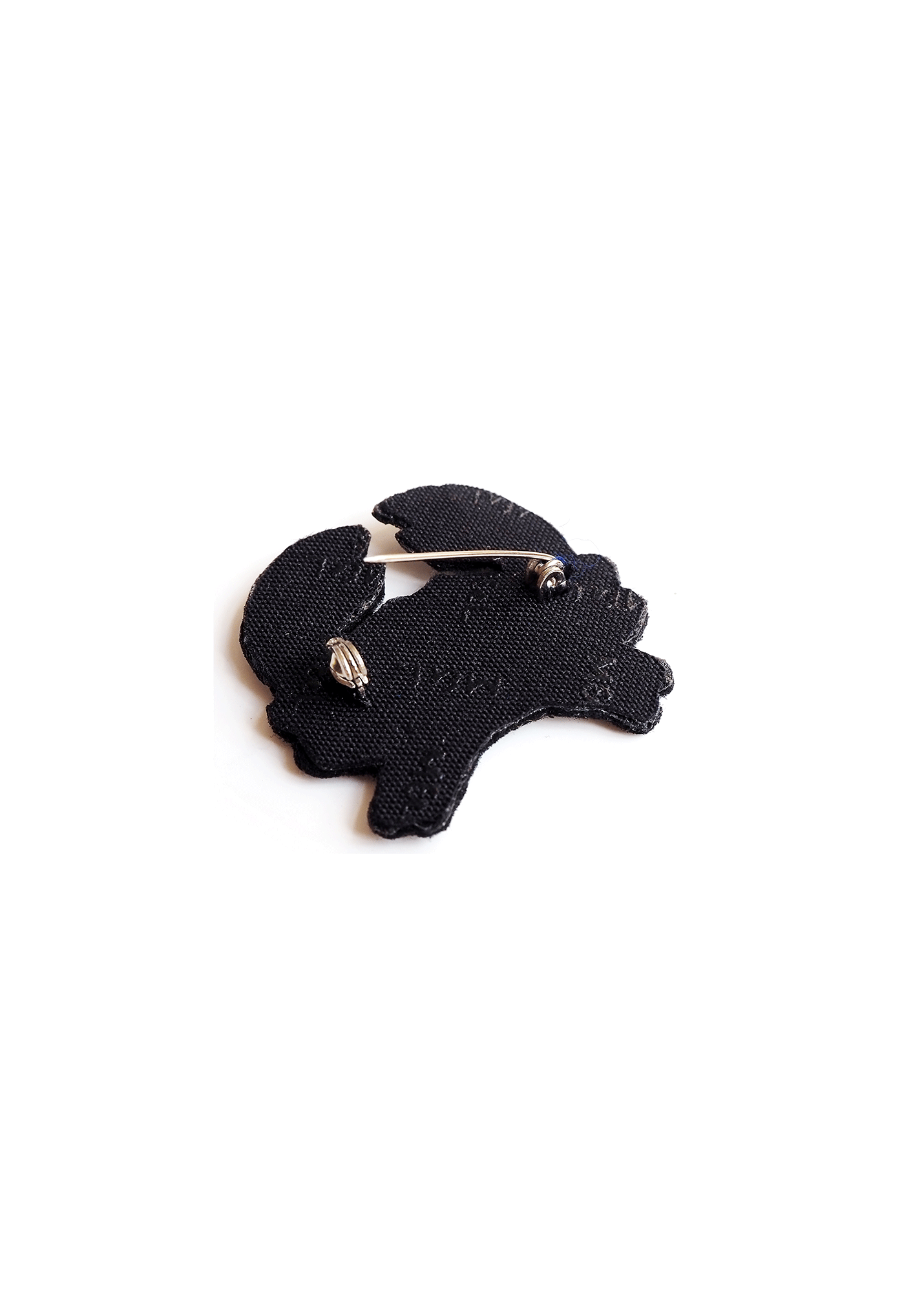 Broche brodée Crabe à pois