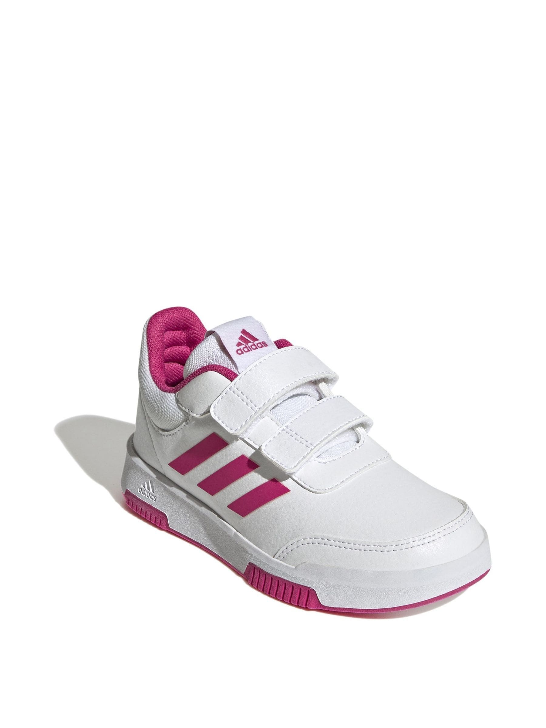 Wit/roze - adidas Tensaur kindersneakers met klittenbandsluiting