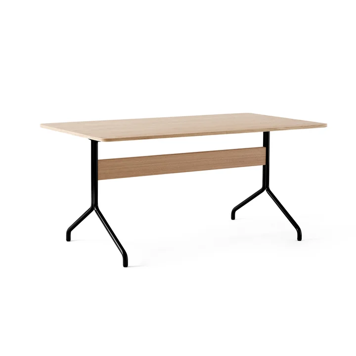 &Tradition - Pavilion Dining Esstisch AV18, 160 x 90 cm, Eiche klar lackiert / Gestell schwarz