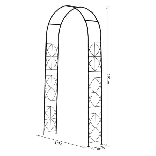 Archway Trellis Plant Bue Trellis Garden Arch Tak Metall Svart 114 X 30 X 230 Cm