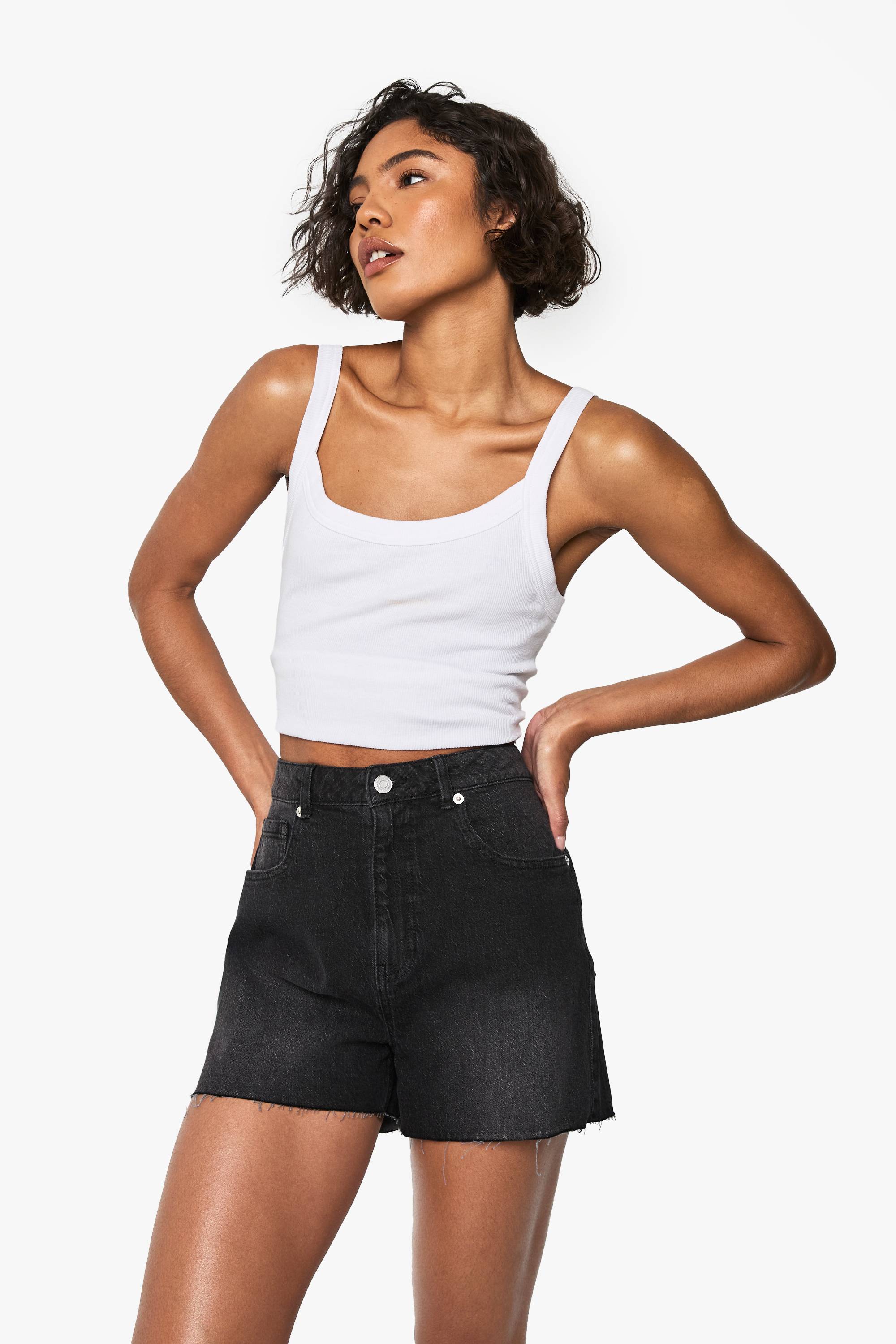 boohoo Tall Denim Mini Short