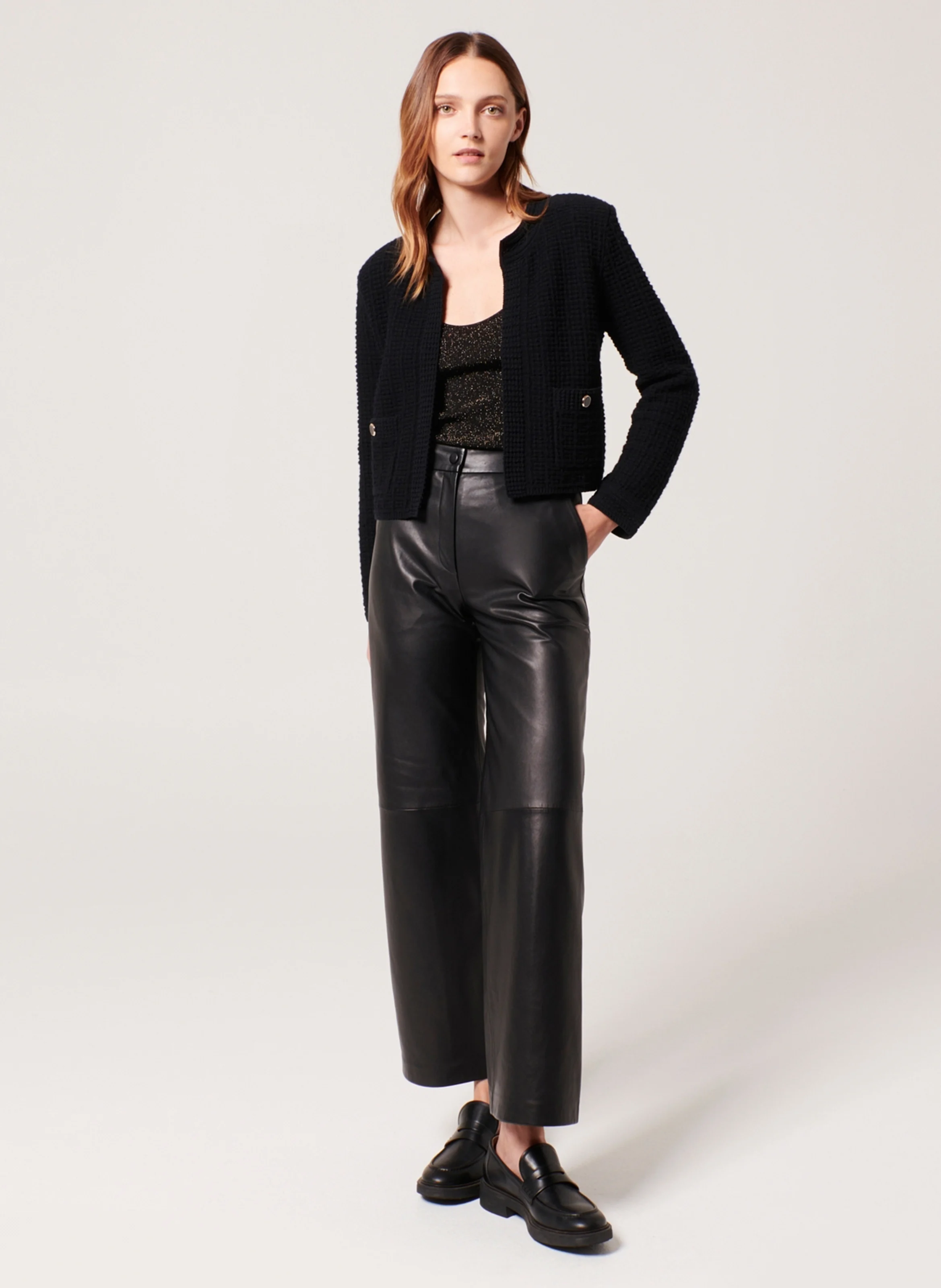 GLADE - Gilet droit en laine | Noir
