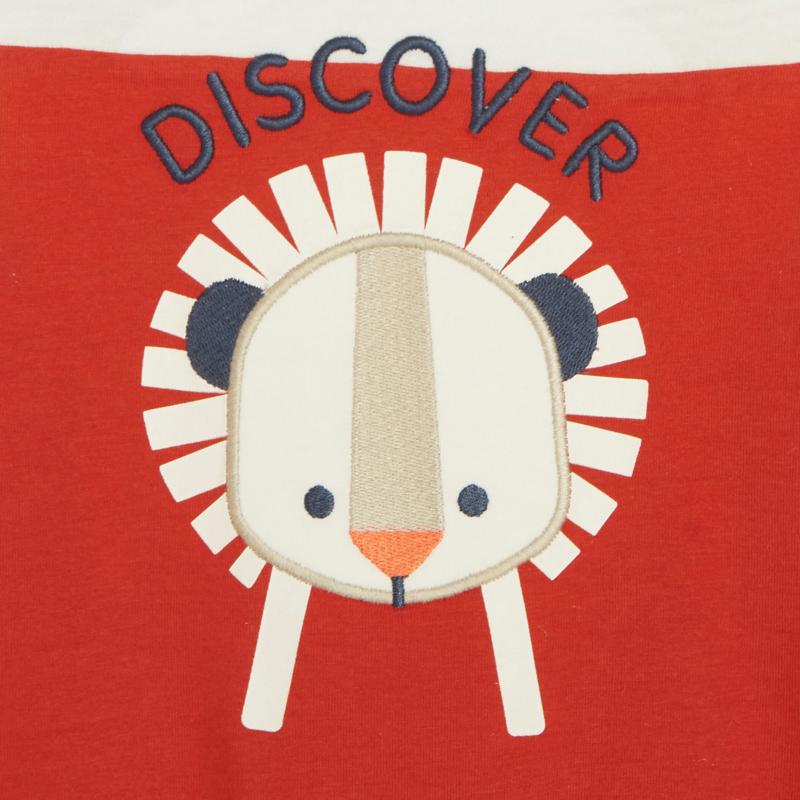 T-shirt bicolore à motif orange bébé garçon Orange