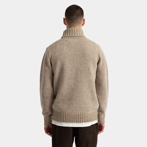 Revolution High Neck Striktrøje, Off White, M