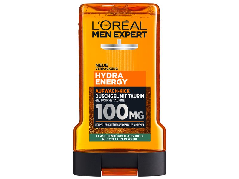 L'Oréal Men Expert Duschgel Hydra Energy 250 ml Pflegedusche reinigt intensiv und verfügt über eine erfrischende Wirkung