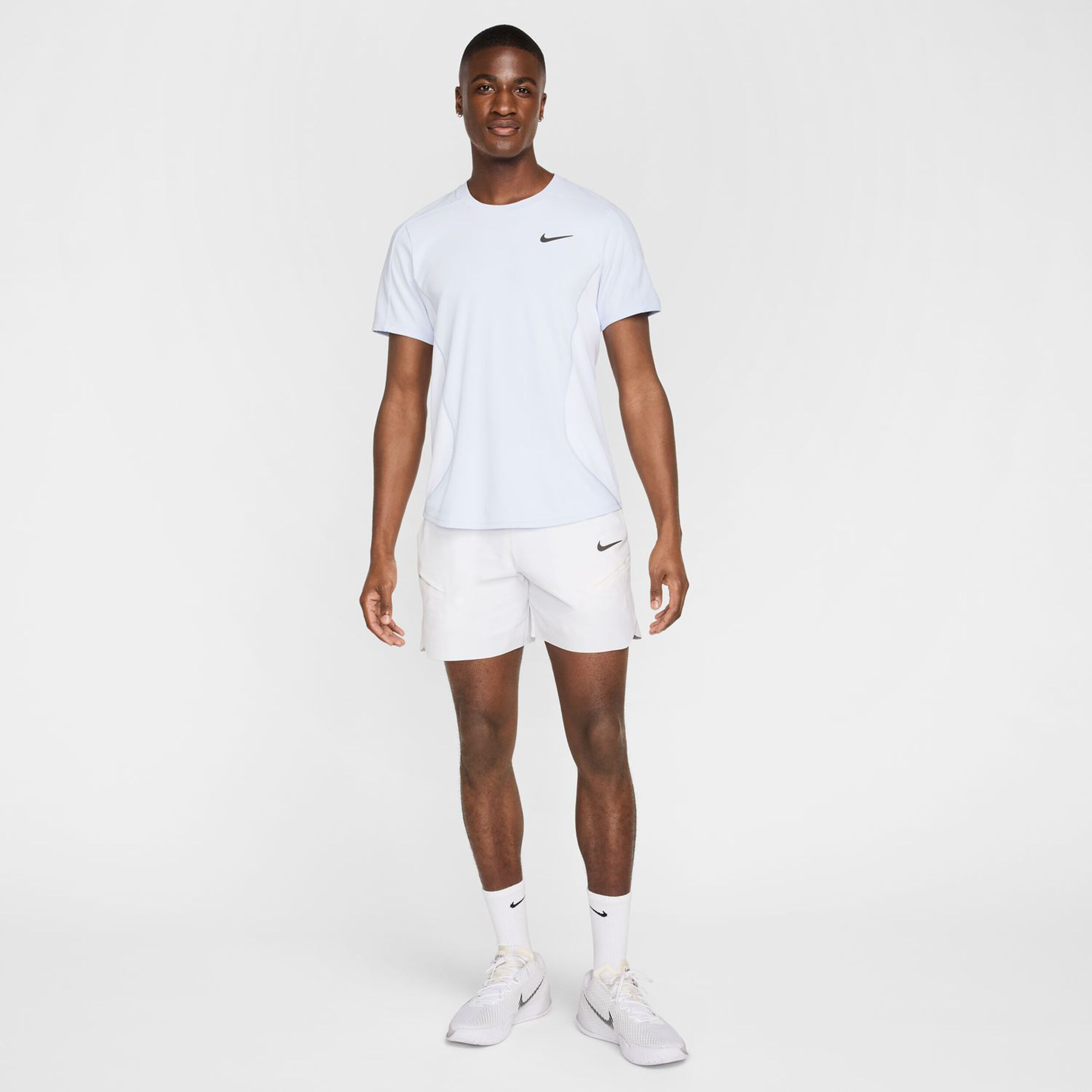 Nike Court Dri-Fit Advantage Slam T-shirt Hommes - Gris Clair , Blanc