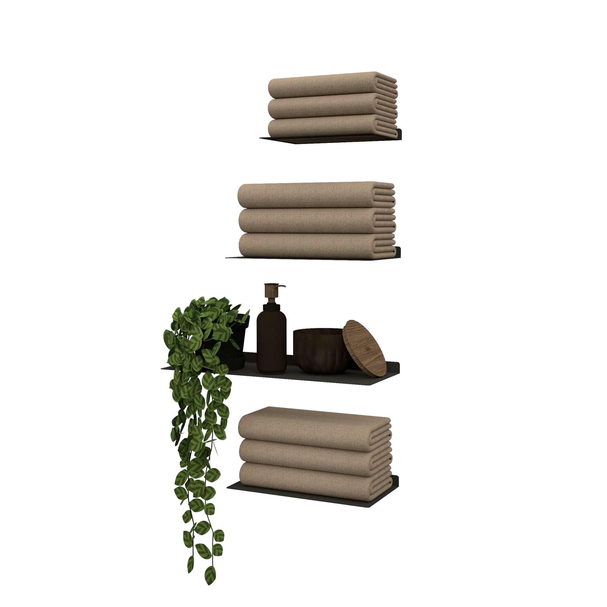 Badhanddoek plankjes 'VOY' - set van 4 Black