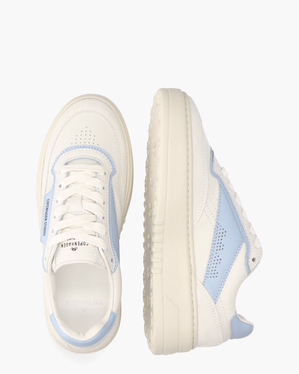 Copenhagen Studios CPH89 Leather Mix Wit/Lichtblauw Damessneakers