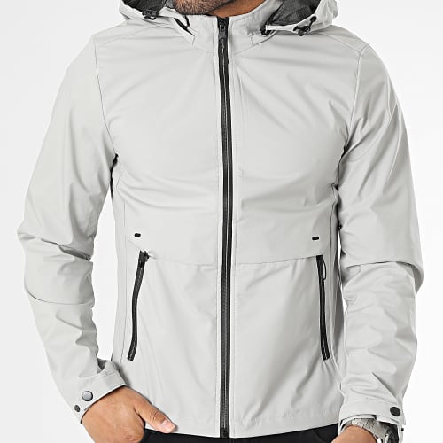 Veste Zippée Capuche Gris