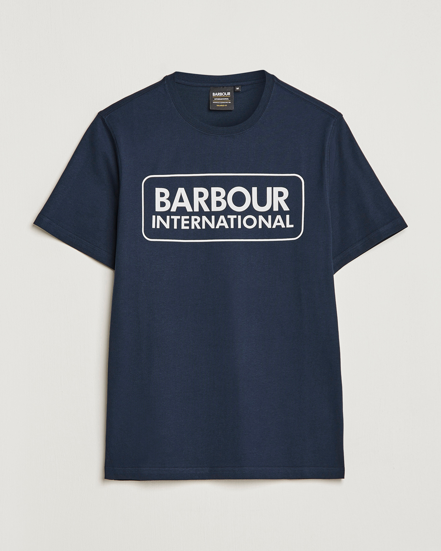 Barbour International Large Logo Crew Neck Tee Navy