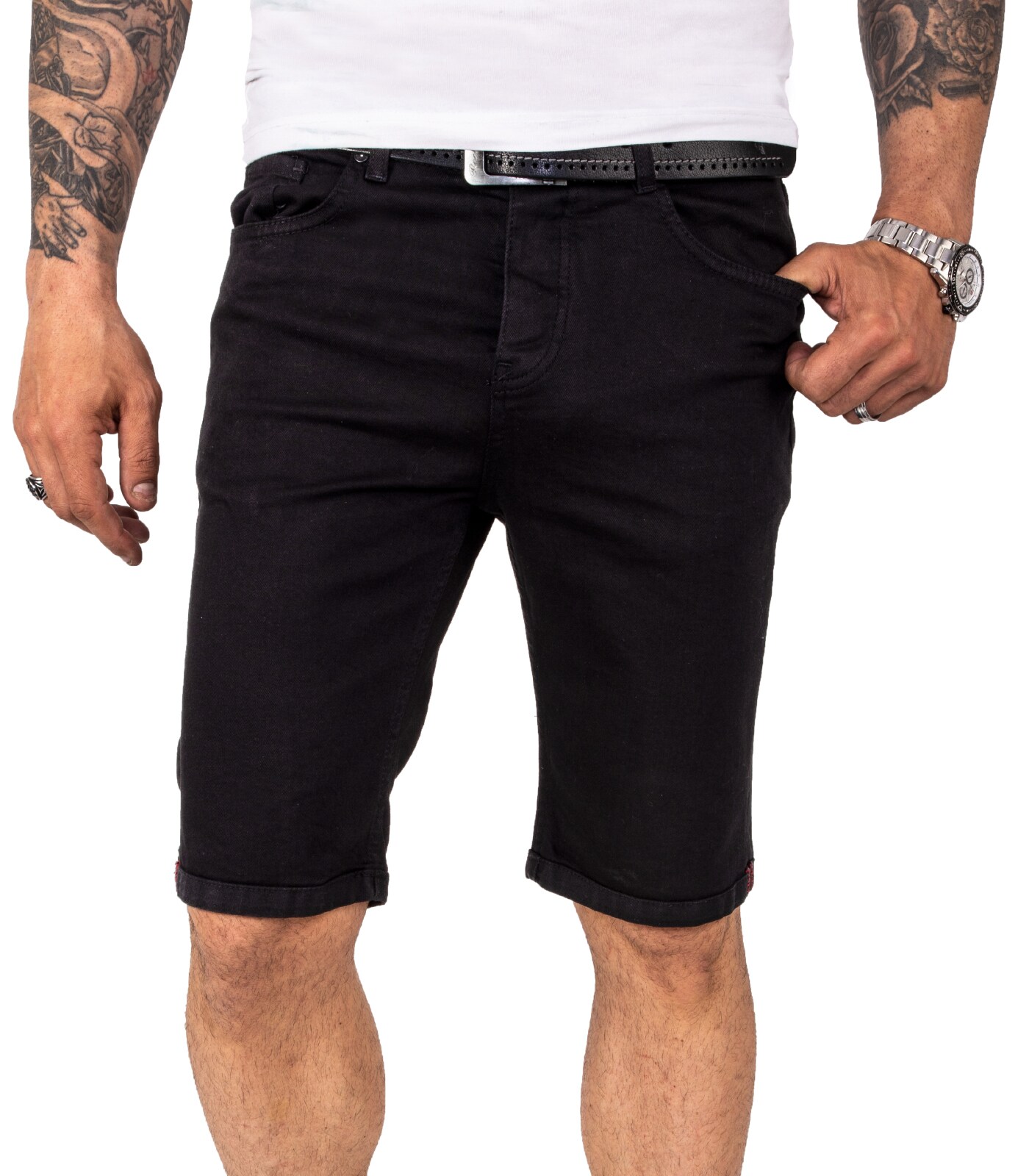 Rock Creek Shorts Jeansshorts Schwarz Regular Fit