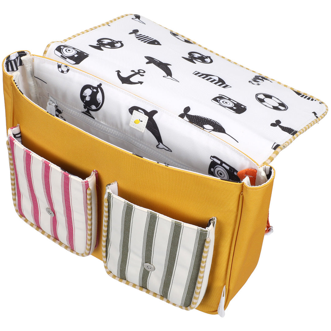 sticky lemon rugzak - coral pink - submarine yellow - 23,5 cm