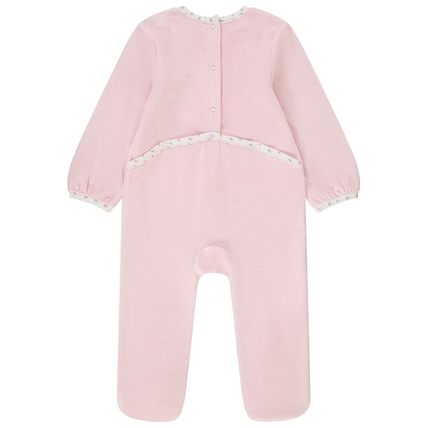 Dors-bien en velours Dumbo Disney pour bébé fille avec ouvertures différentes selon l'âge - Rose