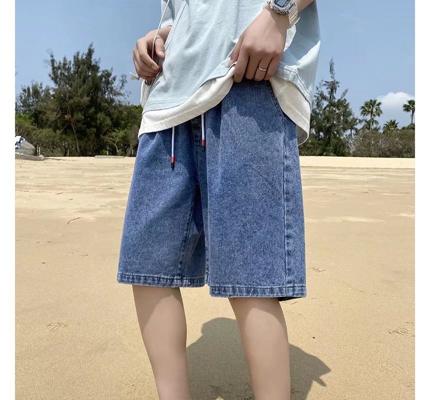 Wewewow - Denim shorts met trekkoord