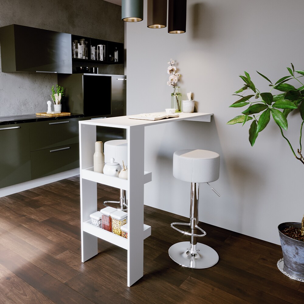 Vicco Design Barhocker 2er Set Weiß Schminkhocker höhenverstellbar Drehstuhl